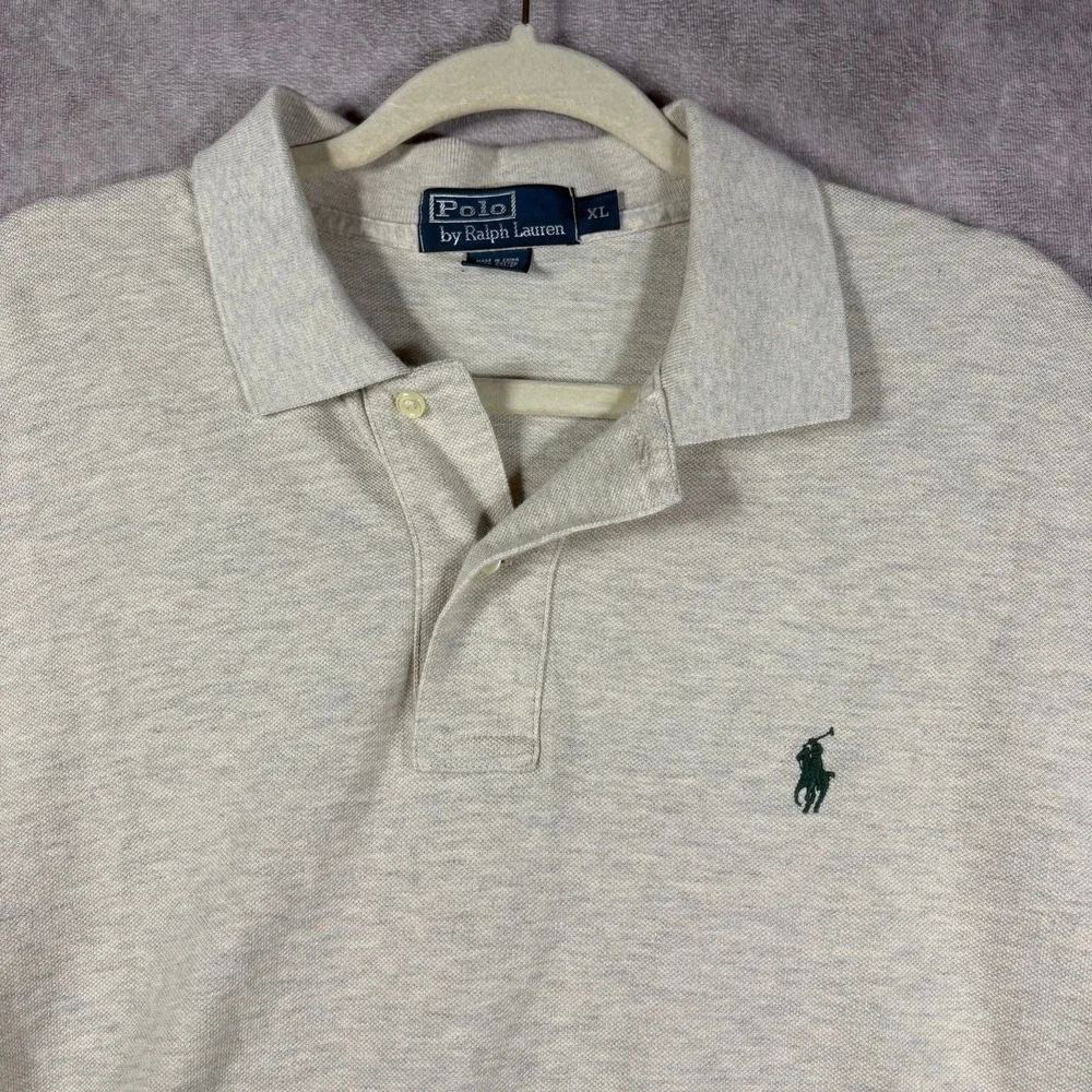 Polo Ralph Lauren Polo‎ Shirt Mens Size XL Beige Short Sleeve Casual Preppy